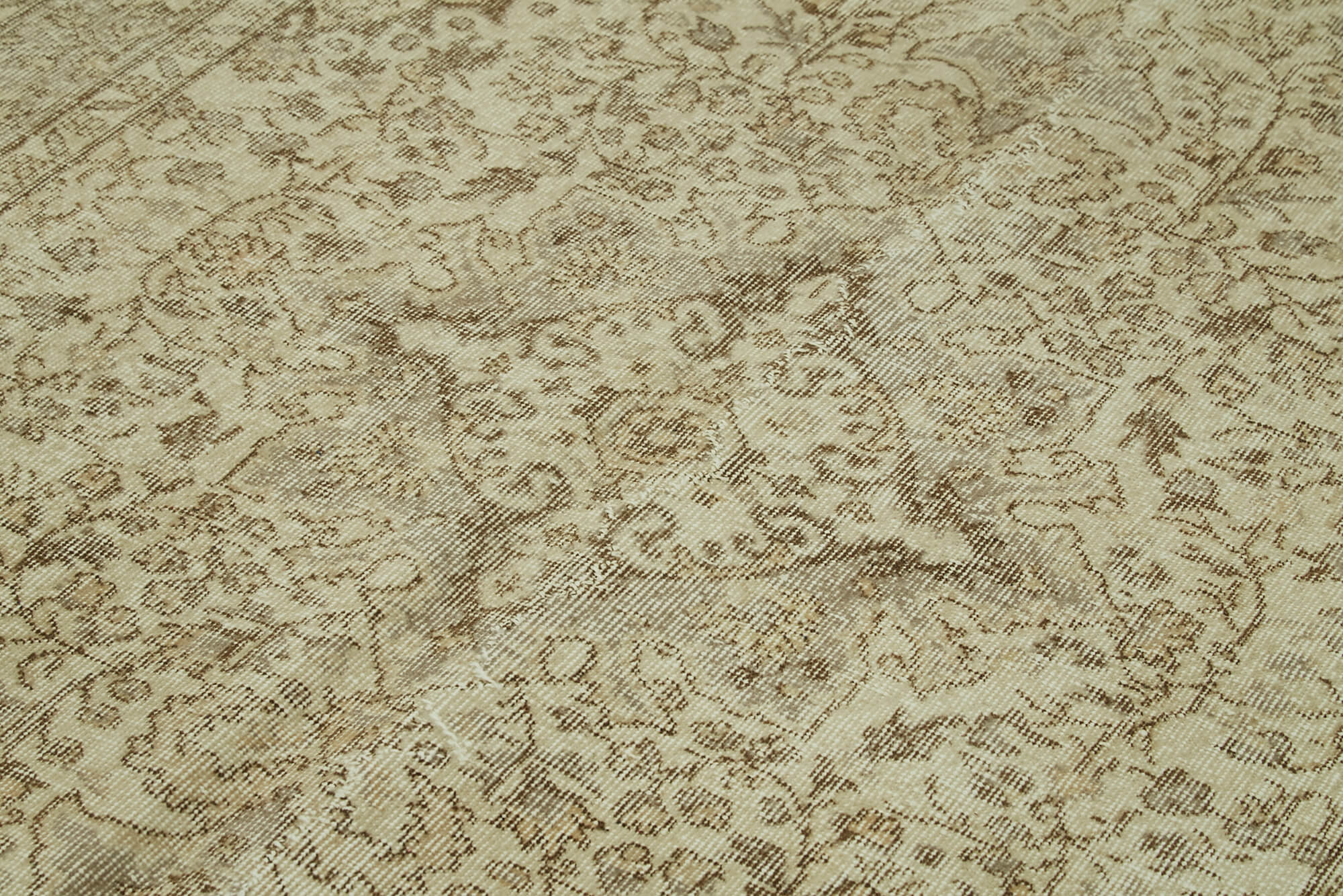 Handmade Vintage Area Rug – Beige Wool Carpet 5'0'' x 8'9'' | Soft Cotton Blend