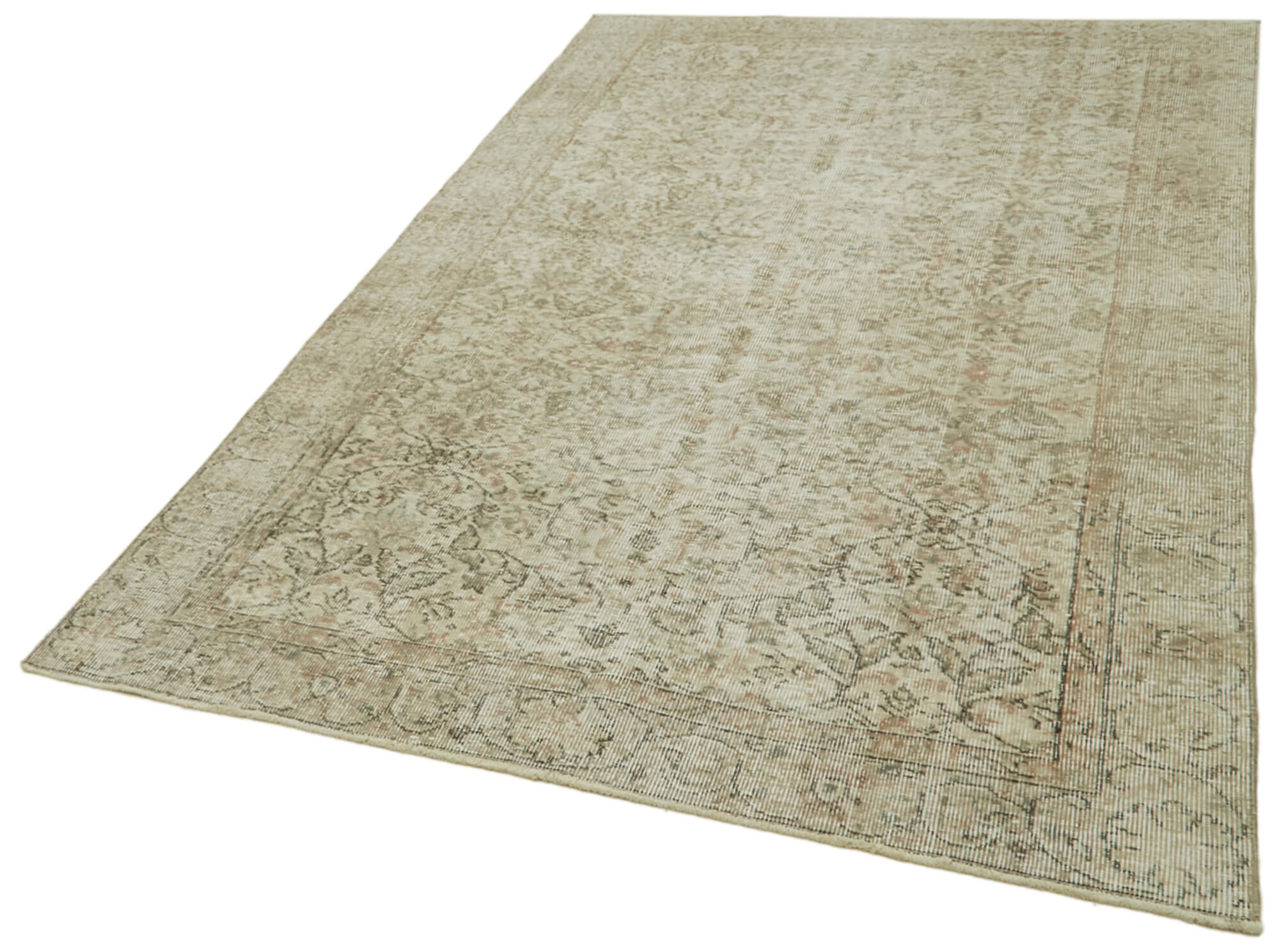 Handmade Wool Area Rug | Traditional Turkish Carpet – Neutral Color Rug 4'11''x8'4''