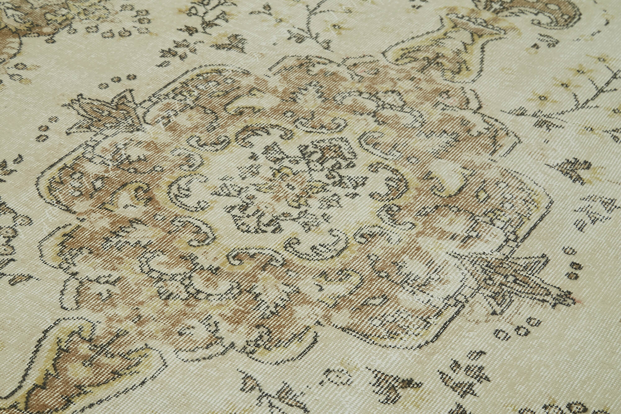 Handmade Wool Area Rug | Traditional Hand Knotted Vintage Cotton Rug – Beige 5'8''x9'5''