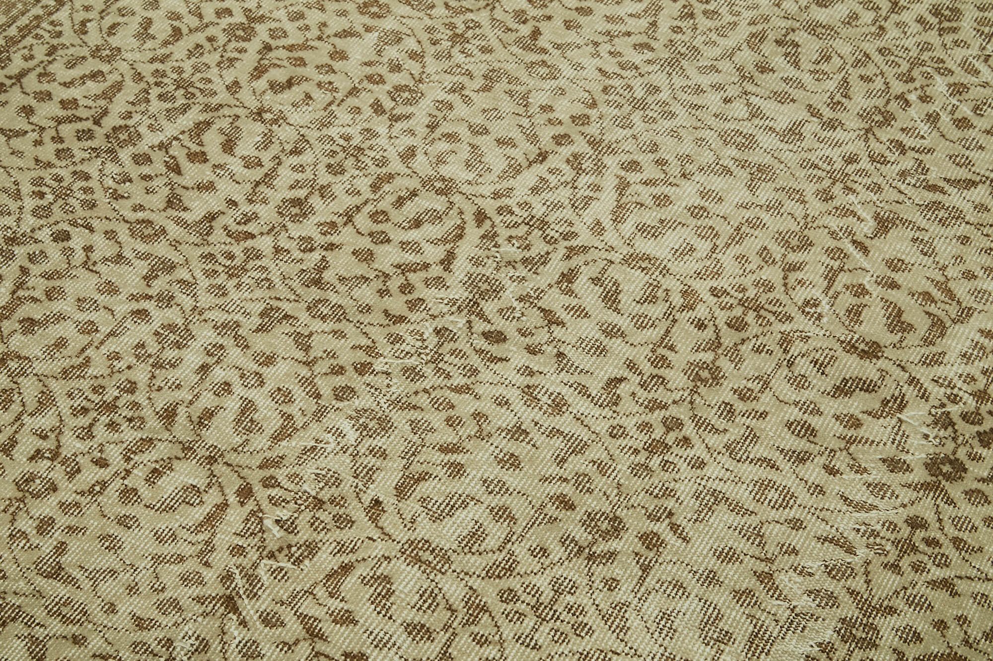 Handmade Wool Area Rug – Vintage Cotton Rug, Beige Wool Carpet 5'5''x9'0''