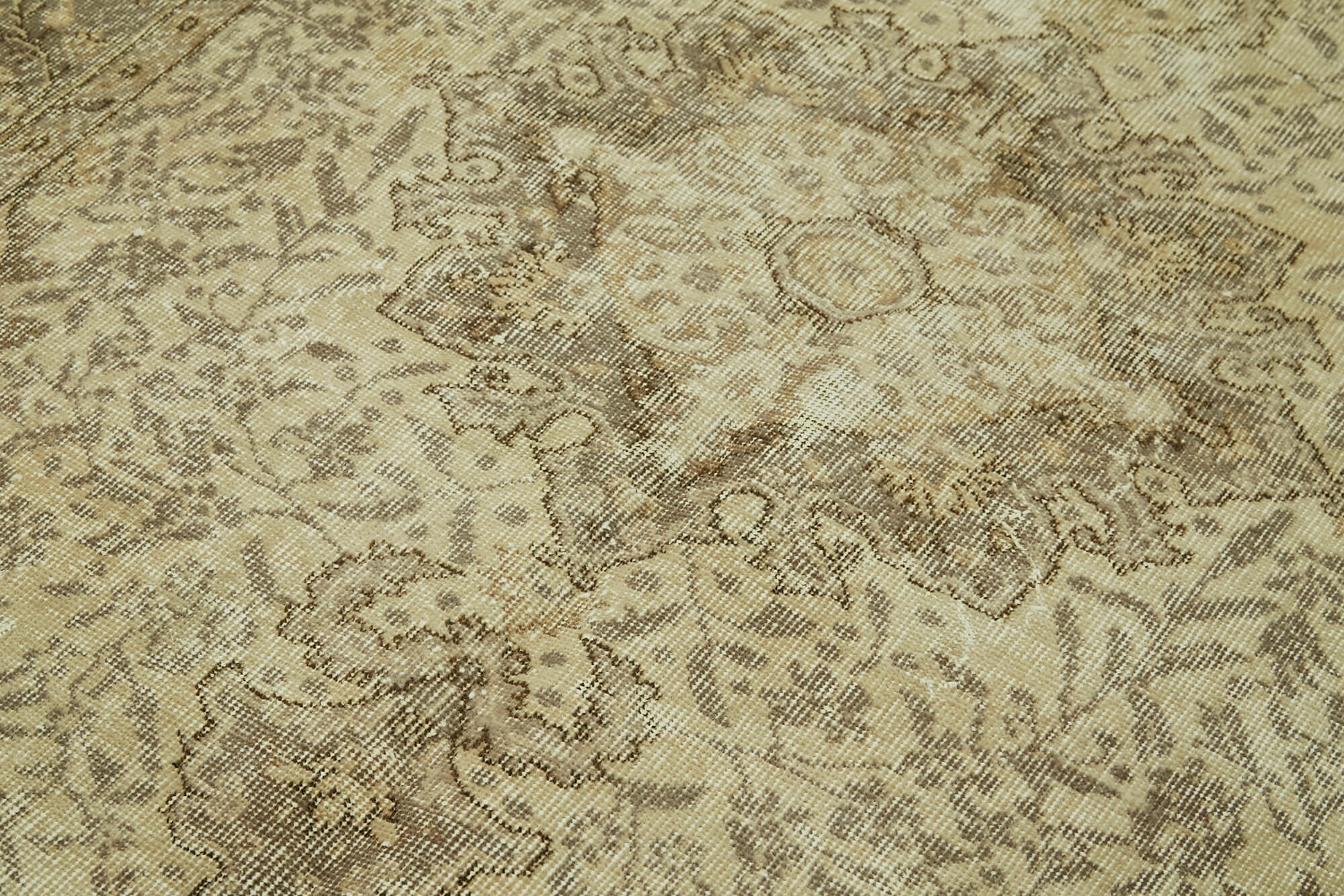 Handmade Wool Area Rug – Vintage Cotton Rug 4'8''x8'5'' | Neutral Beige Classic Carpet