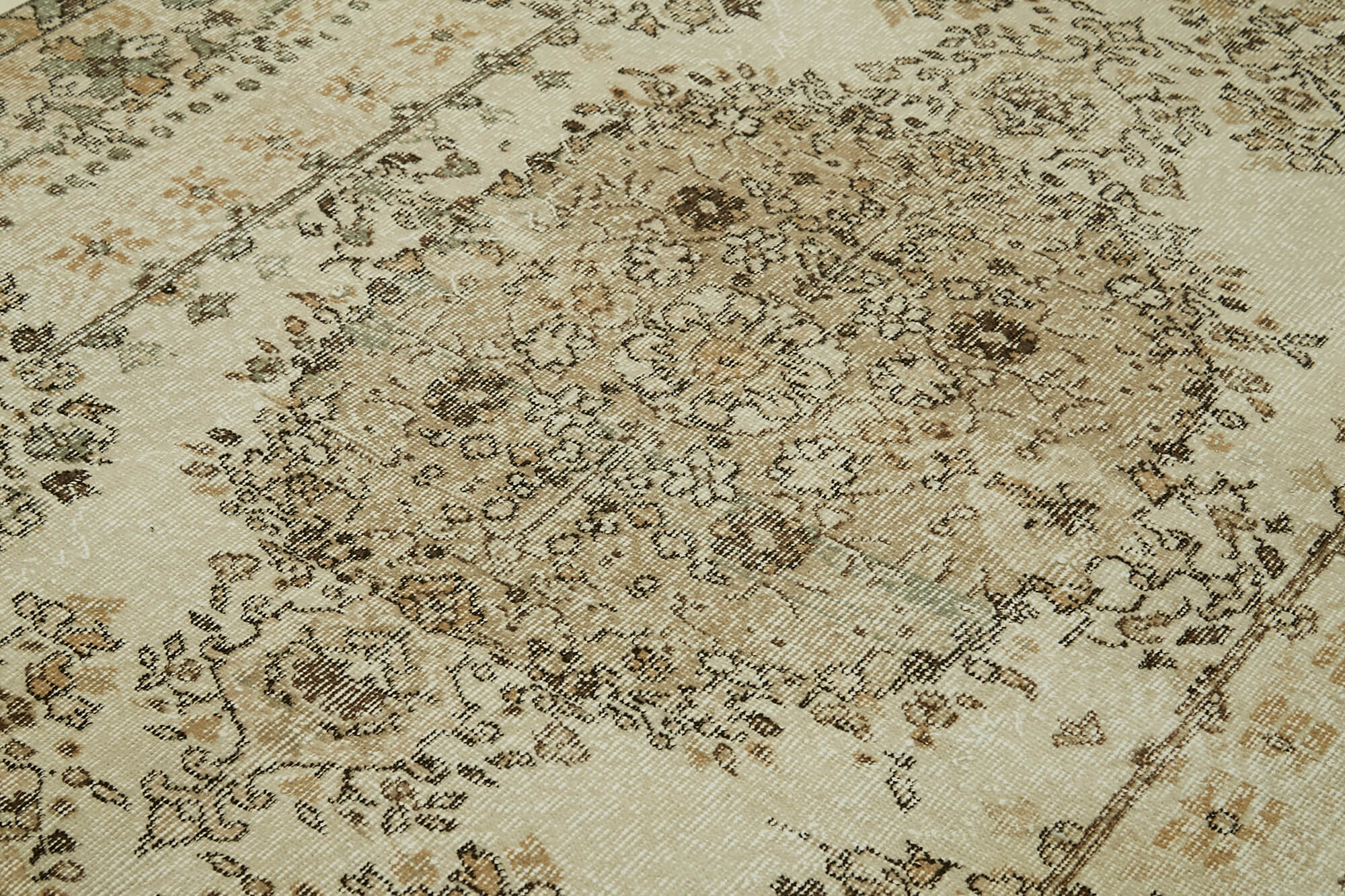 Handmade Vintage Area Rug – Beige Wool & Cotton, Traditional Hand Knotted Carpet 5'5''x8'8''