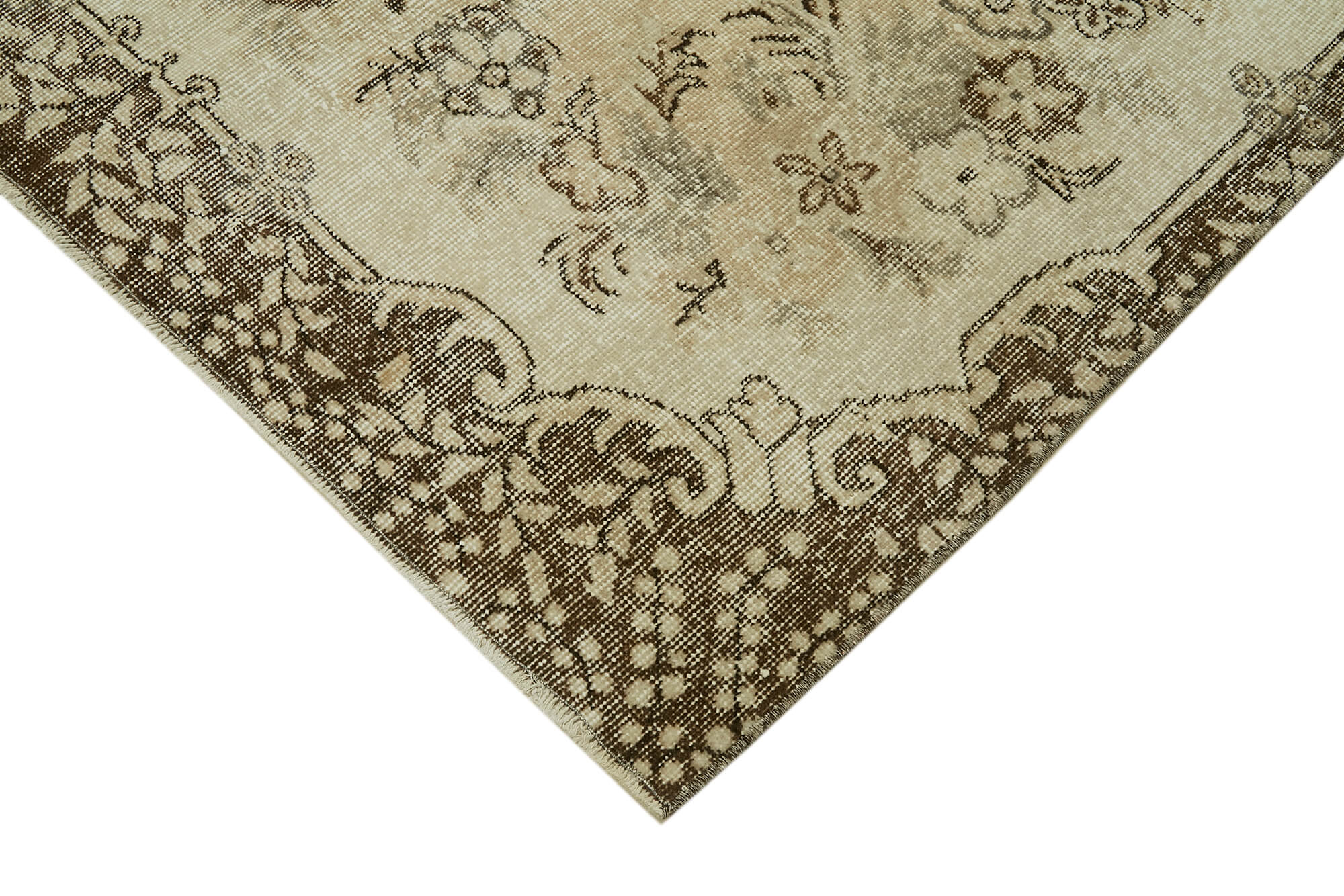Handmade Wool Area Rug – Vintage Cotton Rug, Soft Wool Carpet 4'11''x9'1''