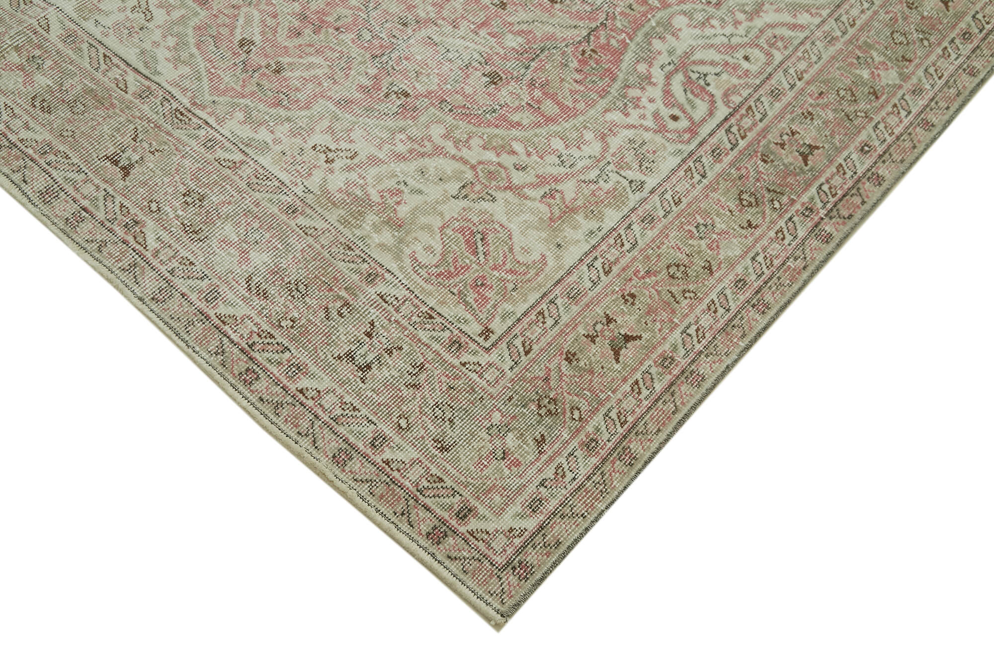 Vintage Handmade Area Rug – Hand Woven Rug Cotton Wool Carpet 5'2''x8'7'' Beige