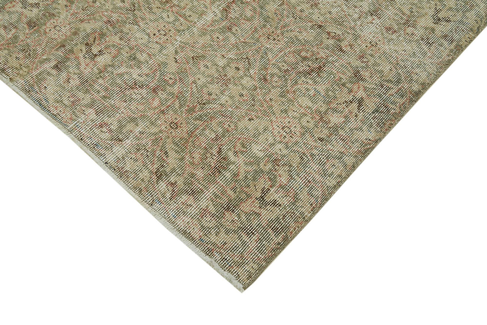 Vintage Cotton Wool Rug - Handmade Area Rug 5'1'' x 8'11'' | Durable Neutral Beige Carpet
