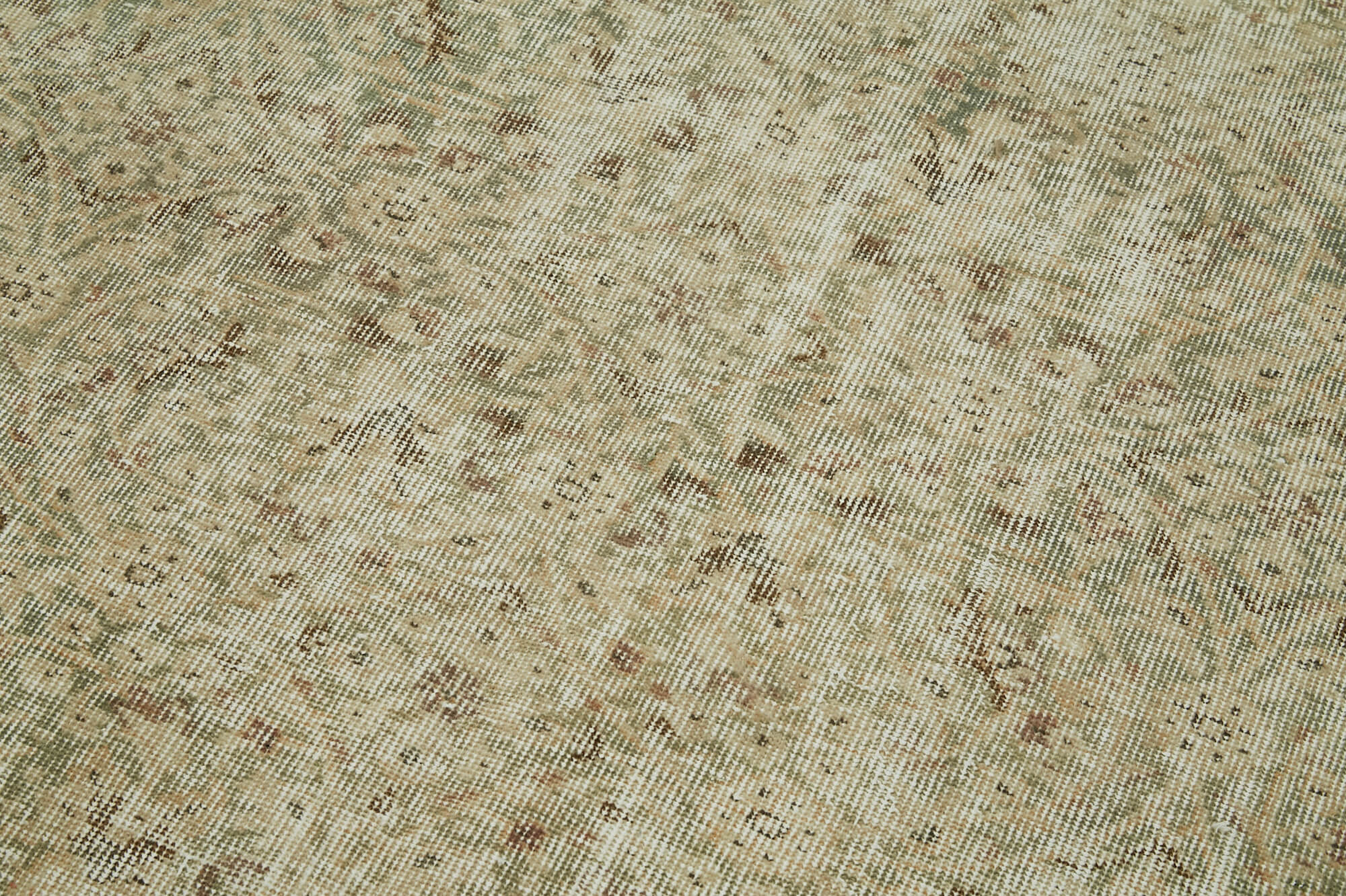 Vintage Cotton Wool Rug - Handmade Area Rug 5'1'' x 8'11'' | Durable Neutral Beige Carpet