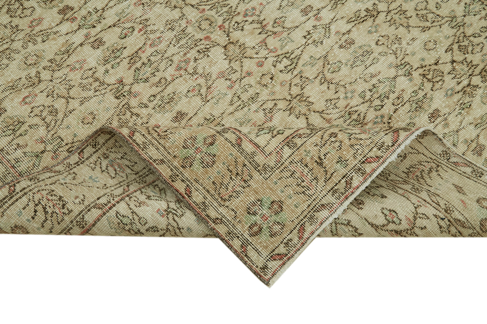 Handmade Wool Area Rug | Turkish Wool Rug - Classic Vintage Carpet Beige