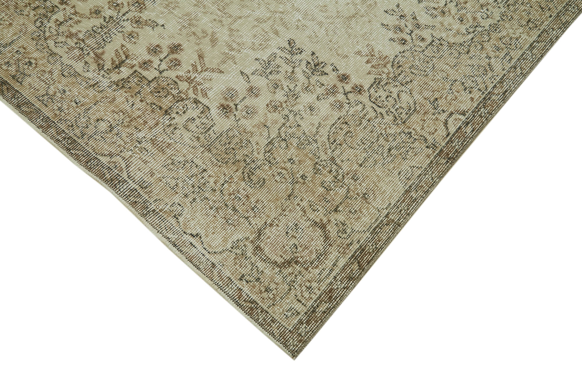 Handmade Vintage Area Rug – Beige Wool Rug 5x8 | Turkish Hand Knotted Carpet