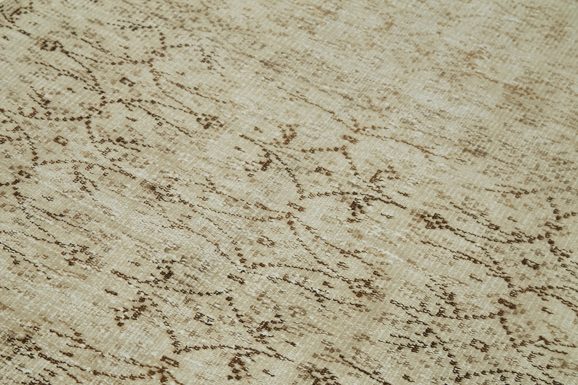 Handmade Area Rug – Vintage Wool Rug Beige Cotton Wool Carpet 4'2''x8'1''