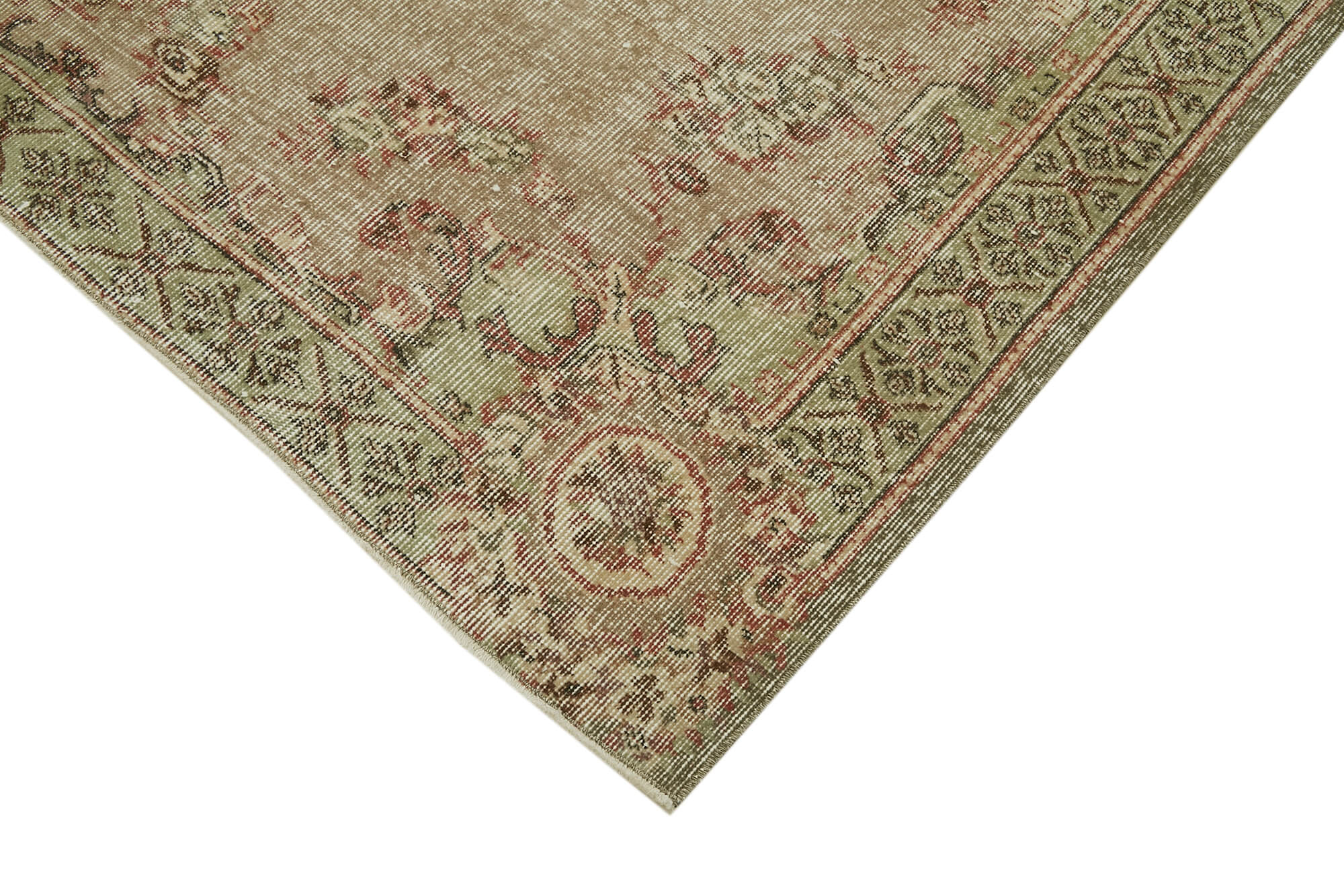 Handmade Wool Area Rug – Vintage Cotton Rug 5'10" x 8'4" | Beige Wool Carpet