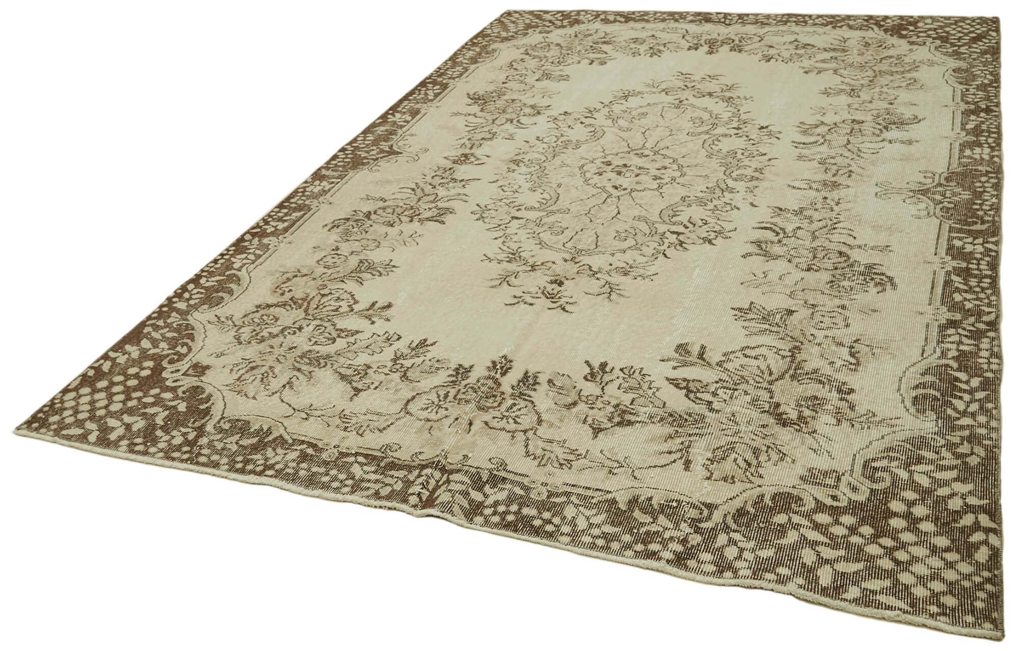 Handmade Wool Area Rug | Traditional Hand Knotted Vintage Cotton Rug 6'8''x10'