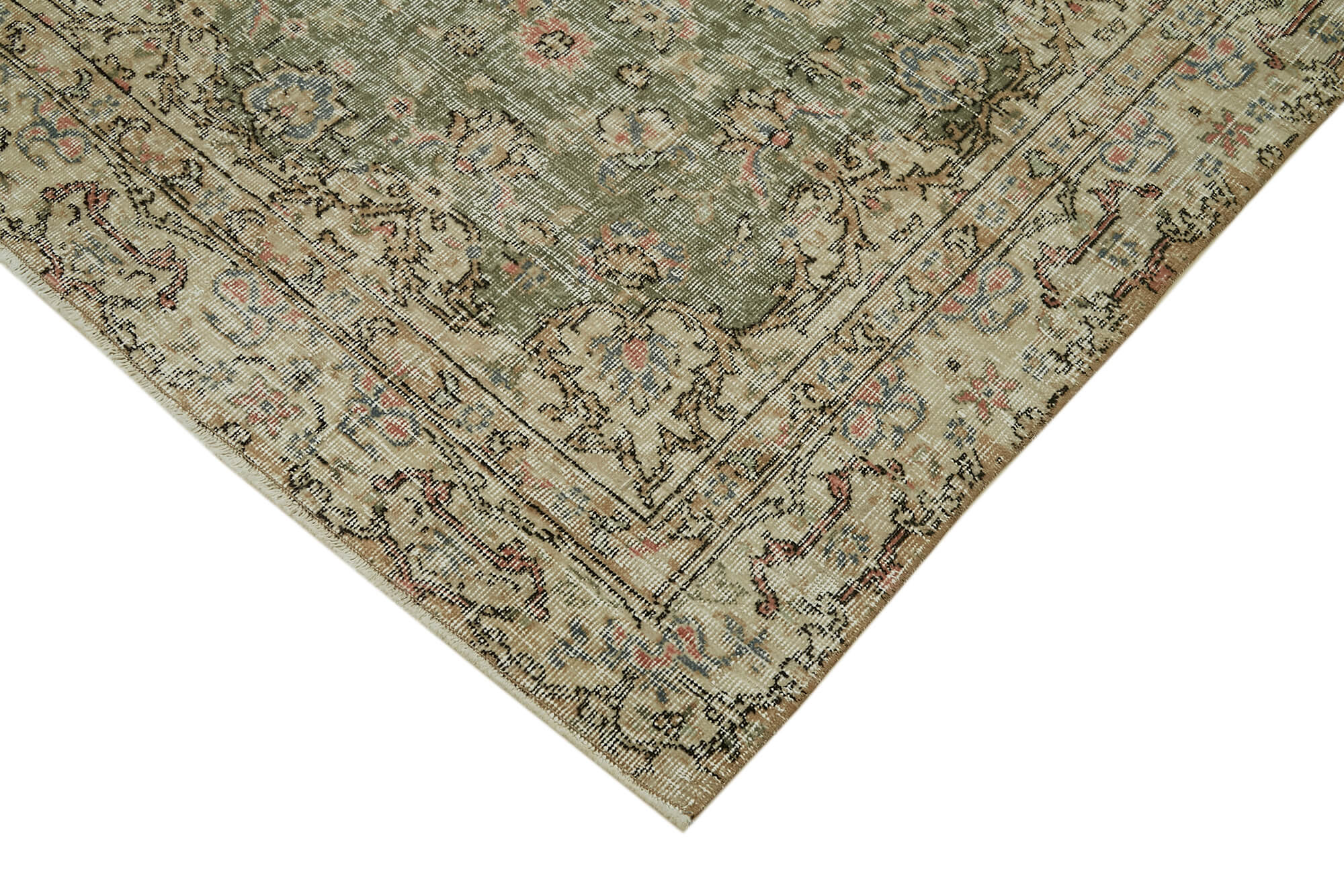 Handmade Area Rug - Vintage Cotton Wool Rug 4'10'' x 8'3'' | Natural Beige