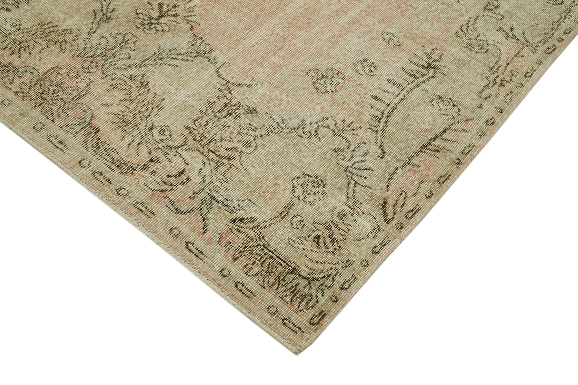 Handmade Vintage Area Rug – Beige Cotton Wool Blend | Turkish Hand Knotted Classic