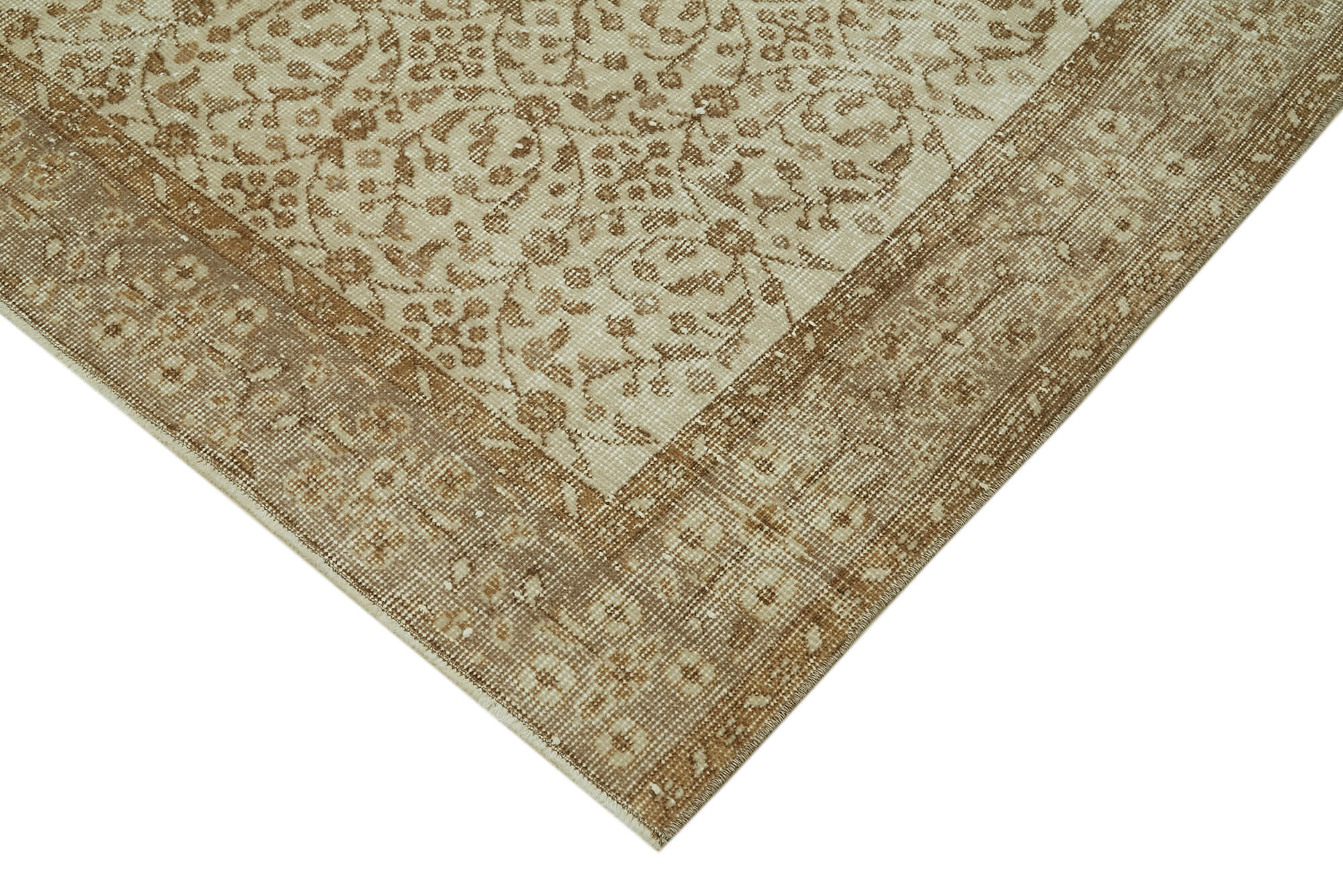 Handmade Wool Area Rug - Traditional Hand Knotted Vintage Cotton Rug Beige 5'1''x8'6''