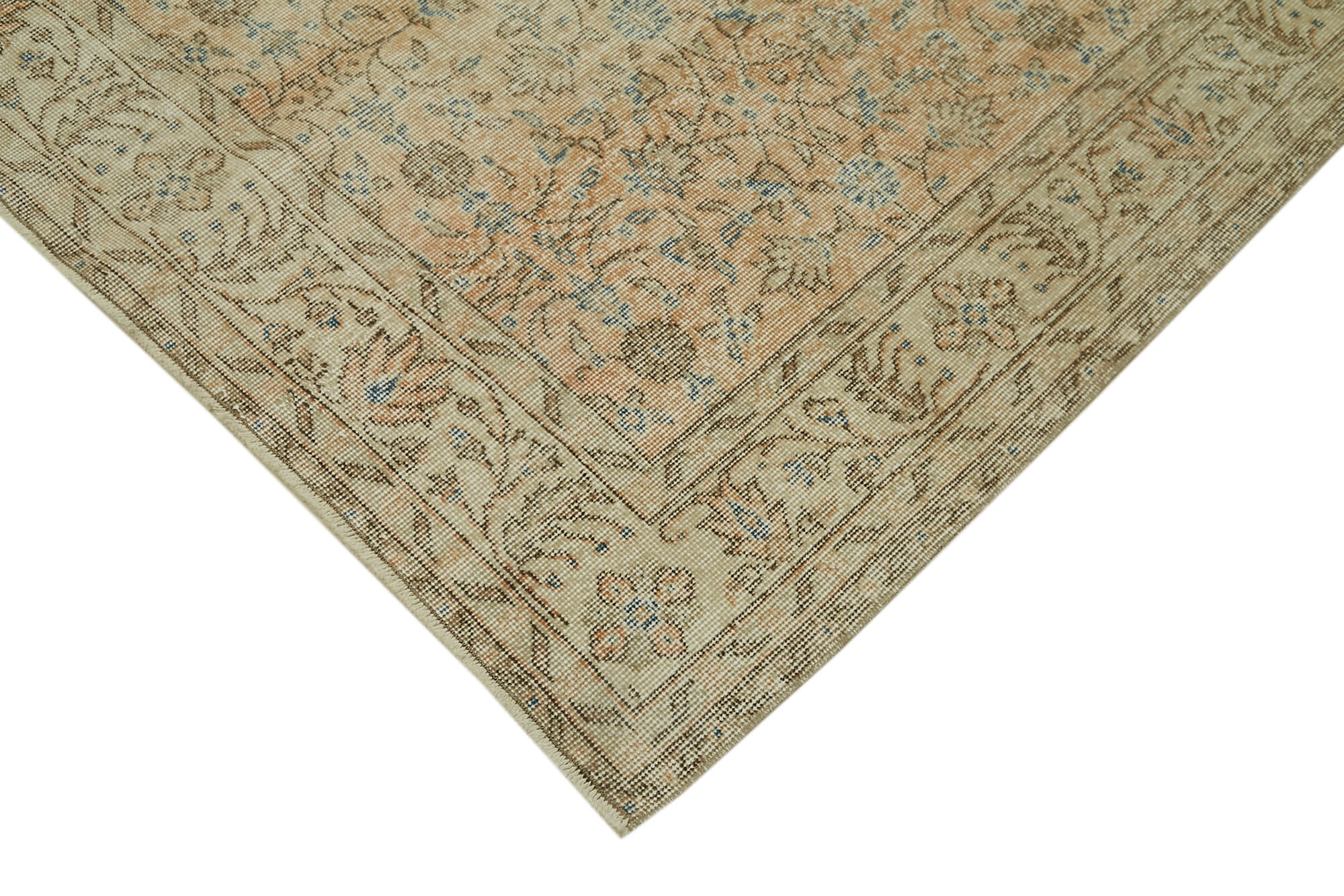 Handmade Wool Area Rug – Vintage Cotton Rug With Soft Wool Carpet, Beige