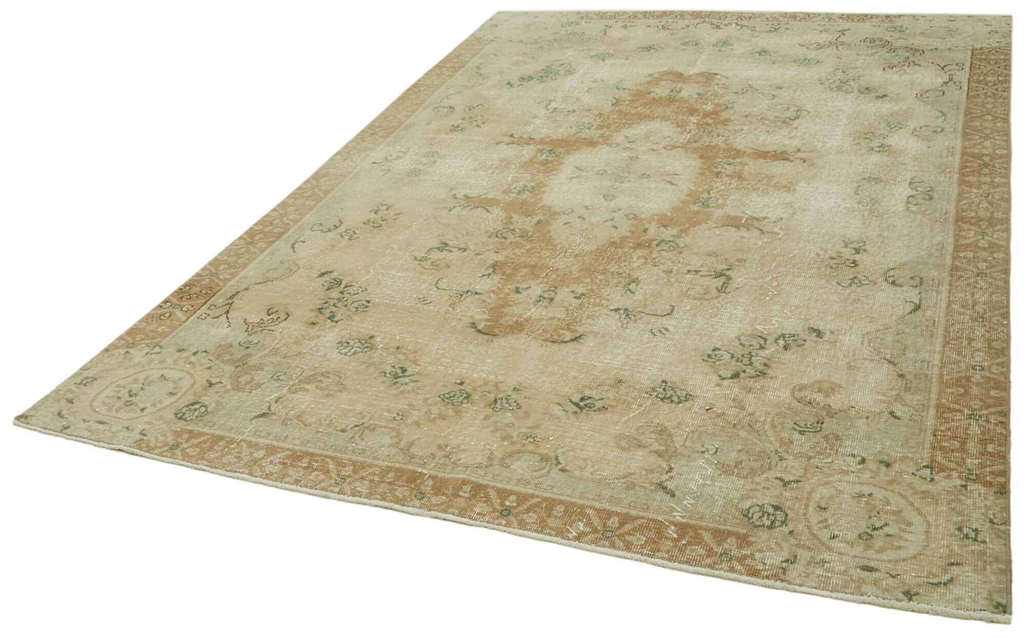 Handmade Wool Area Rug – Vintage Cotton Rug Beige 6'6''x9'8'' Classic Durable Carpet