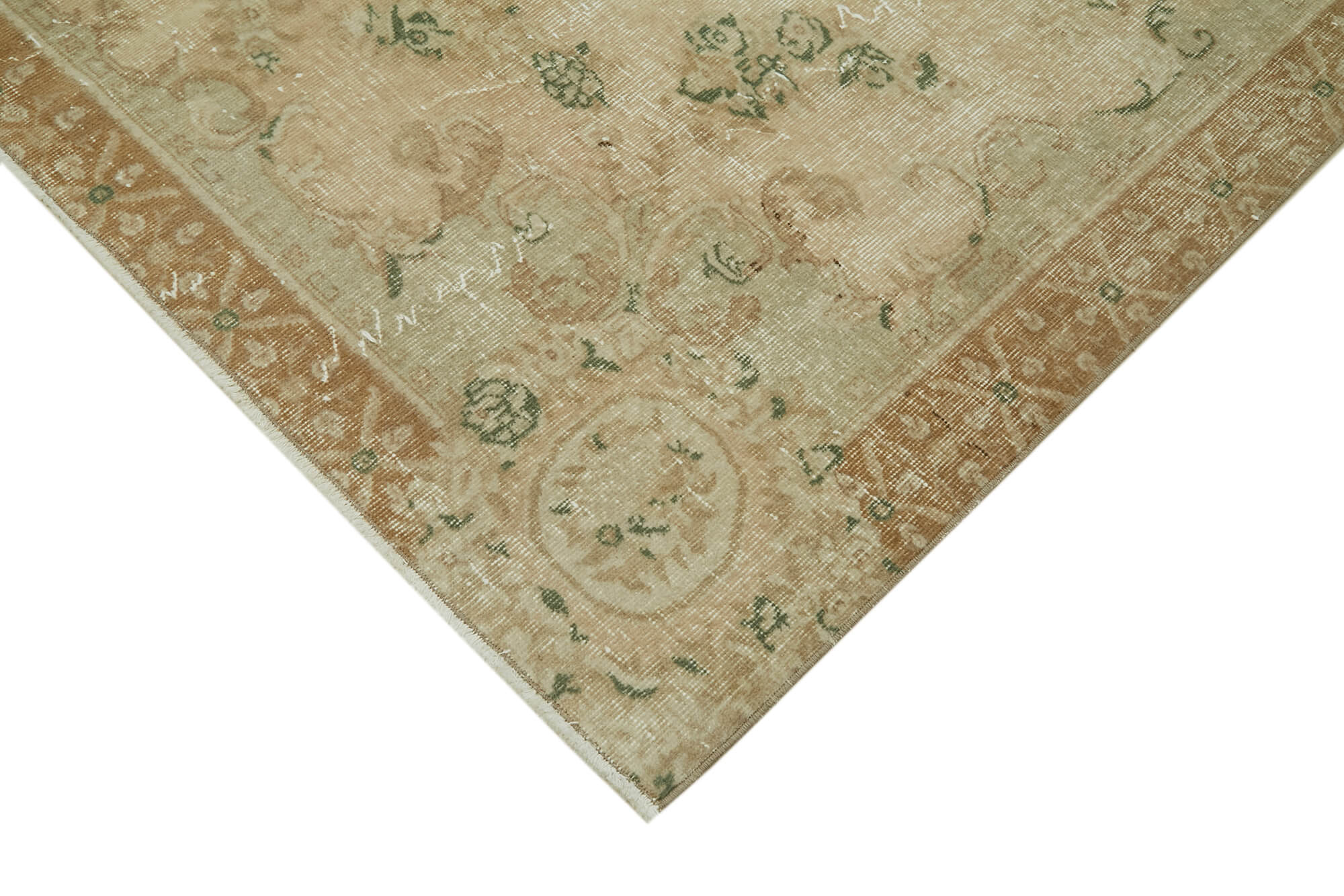 Handmade Wool Area Rug – Vintage Cotton Rug Beige 6'6''x9'8'' Classic Durable Carpet
