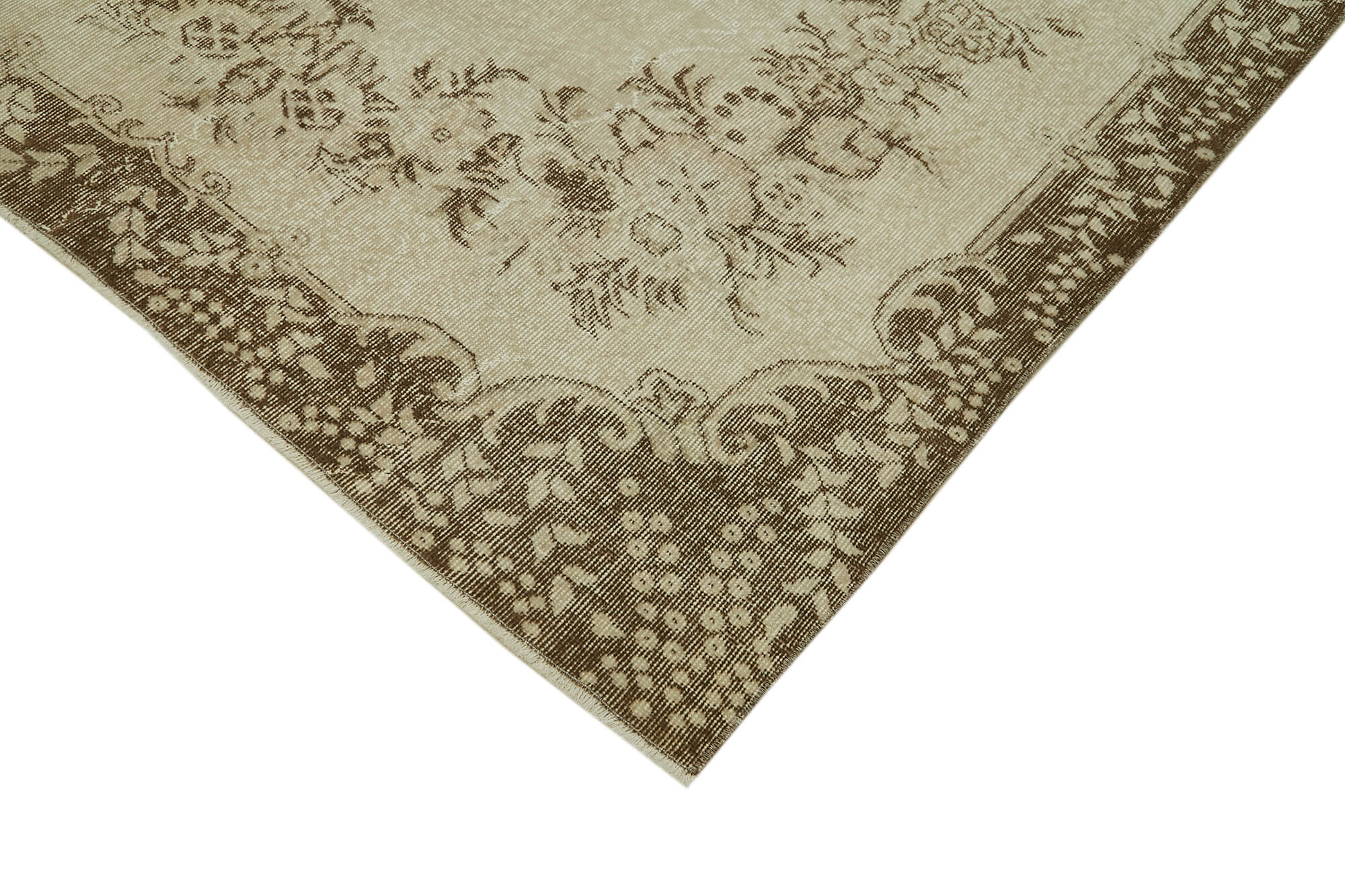 Handmade Wool Area Rug – Vintage Cotton Rug Beige 6'x9'7'' Hand Woven Carpet