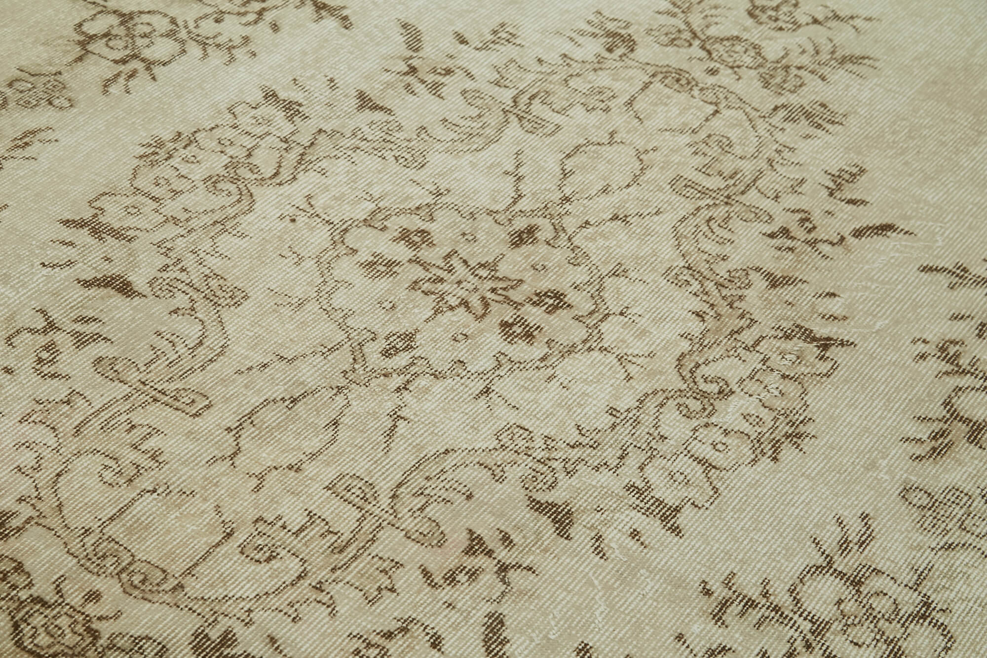 Handmade Wool Area Rug – Vintage Cotton Rug Beige 6'x9'7'' Hand Woven Carpet