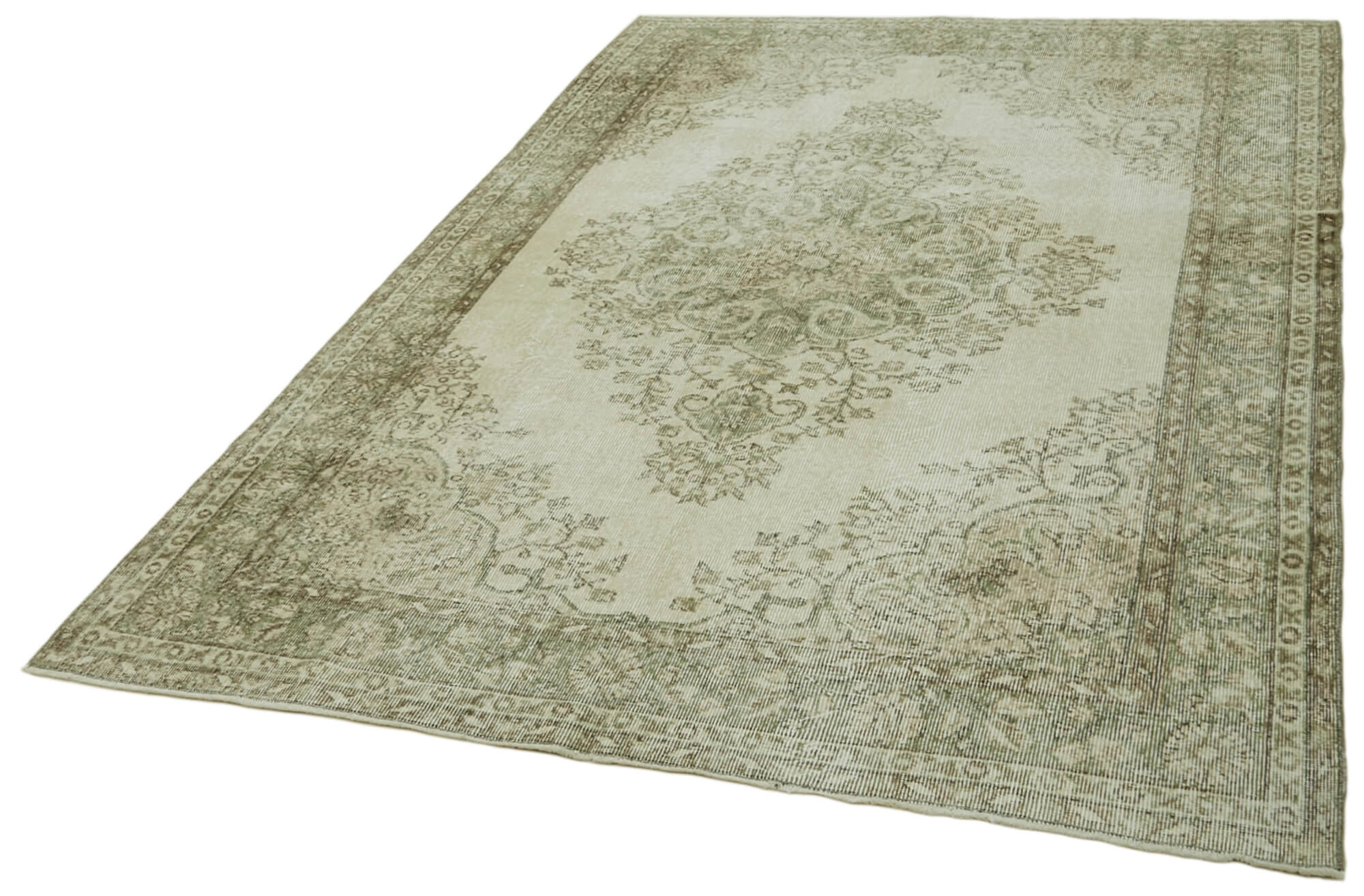 Handmade Wool Area Rug - Natural Wool Carpet, Living Room Carpet, Beige Vintage Rug