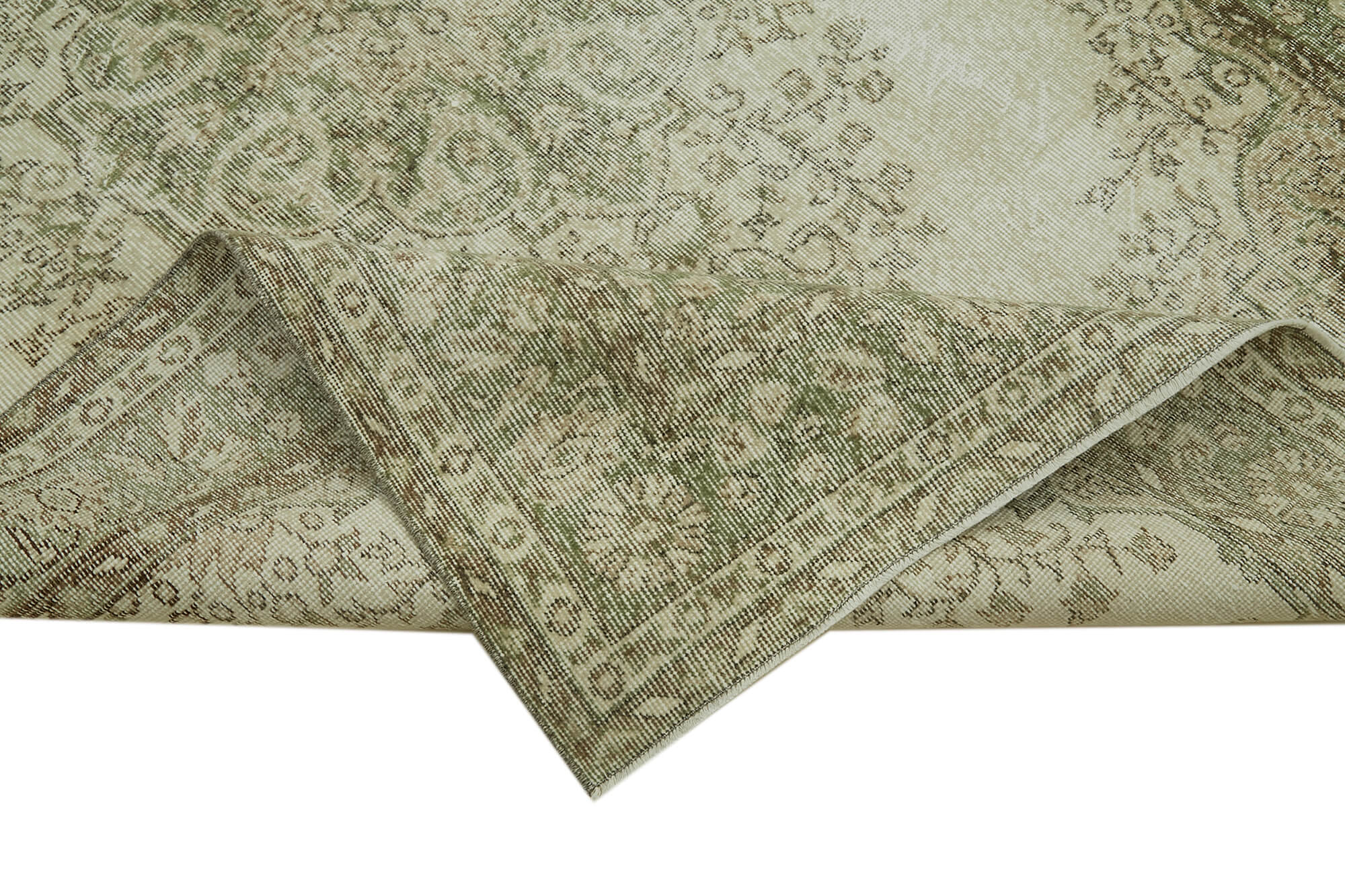 Handmade Wool Area Rug - Natural Wool Carpet, Living Room Carpet, Beige Vintage Rug