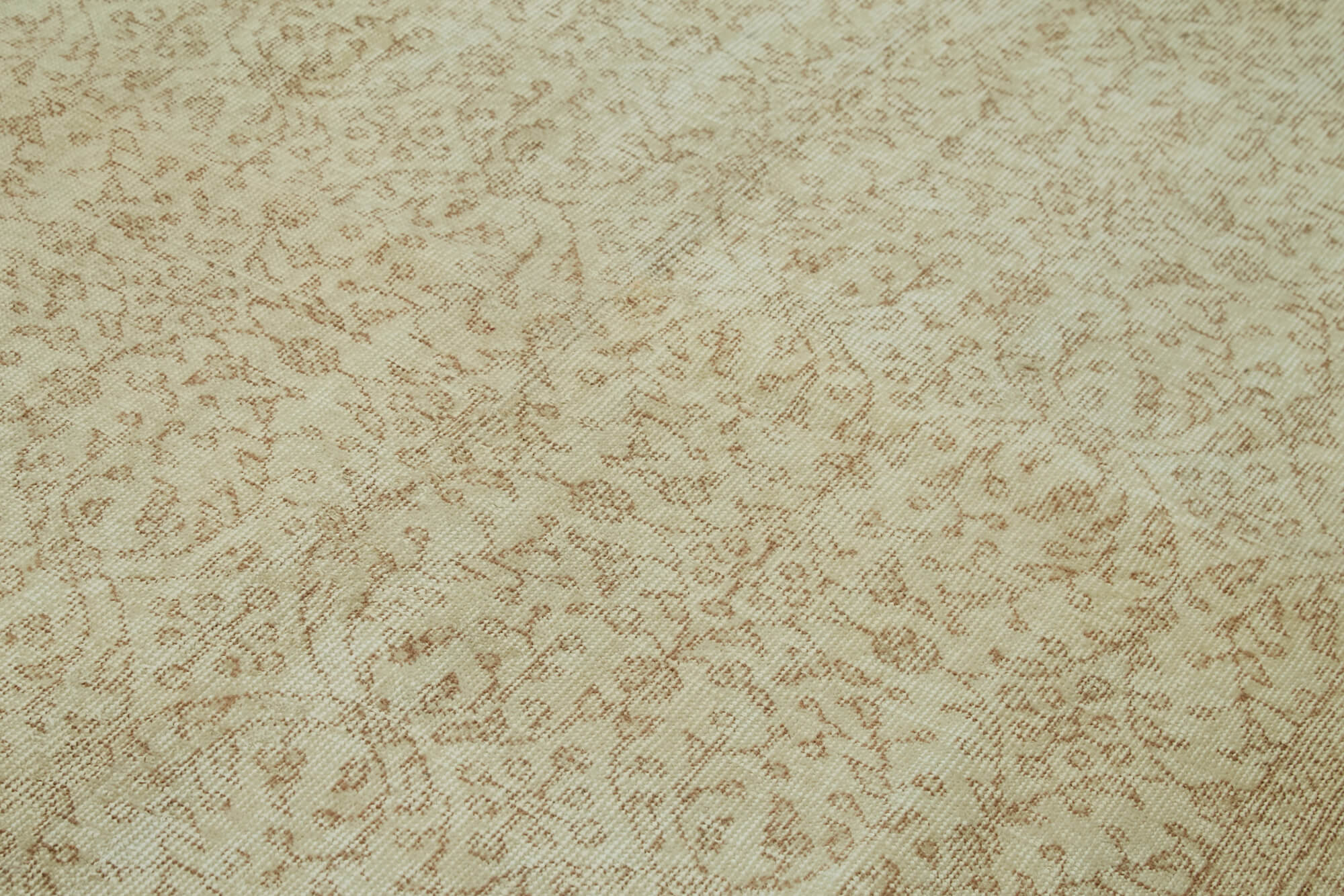 Handmade Wool Area Rug - Vintage Cotton Rug, Beige Wool Carpet 4'11''x8'6''