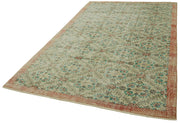 Handmade Wool Area Rug - Vintage Cotton Rug, Neutral Beige, 5'10''x9'5''