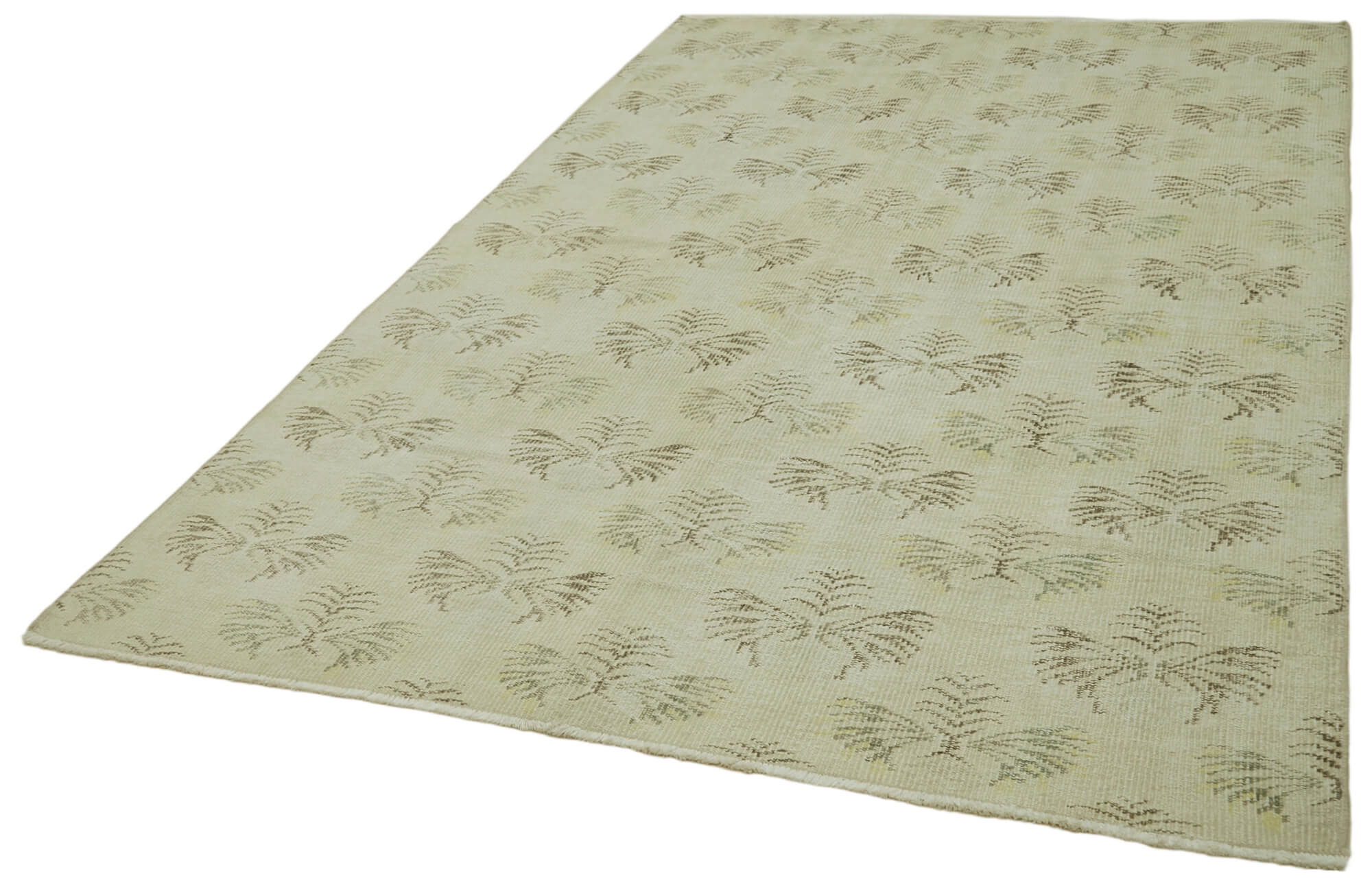 Handmade Wool Area Rug – Vintage Cotton Rug 6x9 Beige Wool Carpet