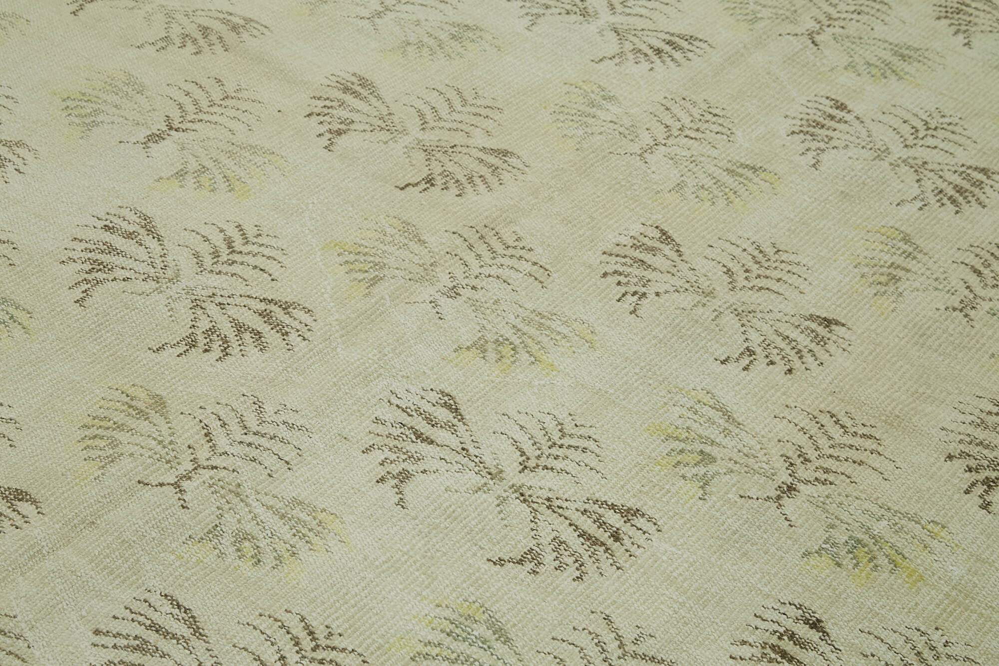 Handmade Wool Area Rug – Vintage Cotton Rug 6x9 Beige Wool Carpet