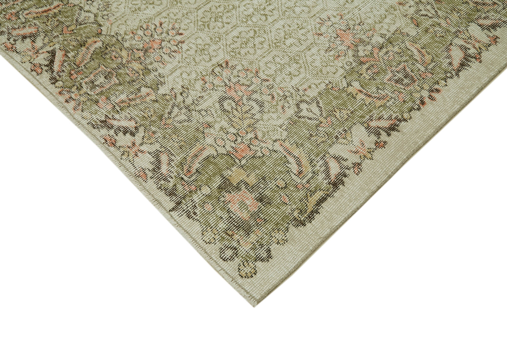 Handmade Wool Area Rug – Vintage Cotton Rug | Beige Traditional Hand Knotted Rug 6'3''x9'8''