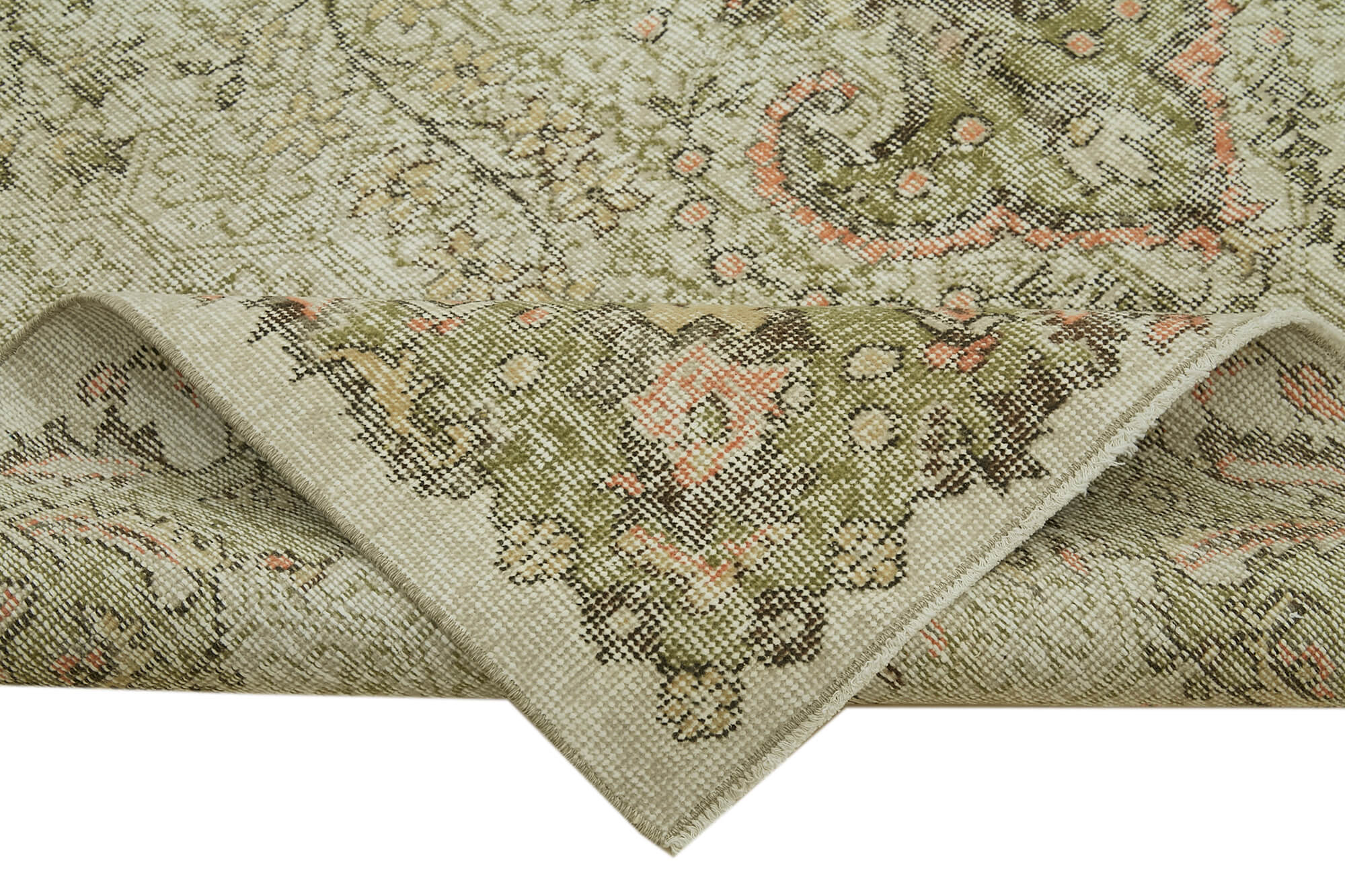 Handmade Wool Area Rug – Vintage Cotton Rug | Beige Traditional Hand Knotted Rug 6'3''x9'8''