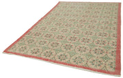 Vintage Cotton Wool Rug – Handmade Area Rug 6'5'' x 9'10'' | Neutral Beige Carpet