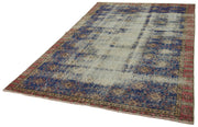 Handmade Vintage Area Rug – Beige Wool Carpet With Durable Cotton Weave 5'8''x8'10''