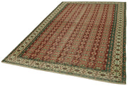 Handmade Wool Area Rug – Vintage Cotton Rug | Beige 5'9'' x 9'0'' Classic