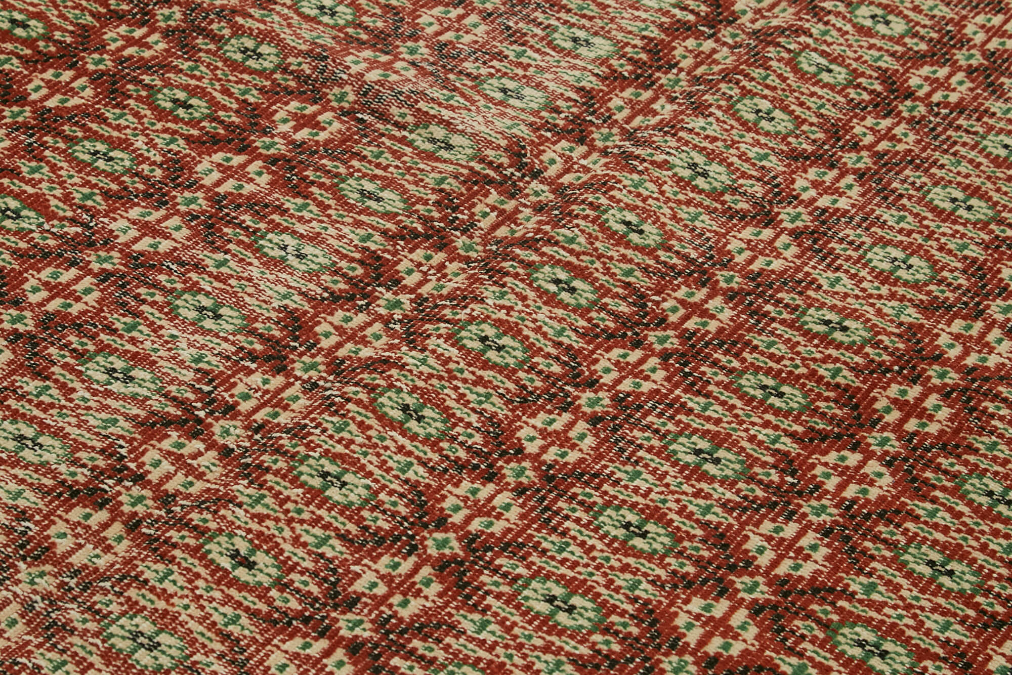 Handmade Wool Area Rug – Vintage Cotton Rug | Beige 5'9'' x 9'0'' Classic