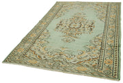 Vintage Wool Area Rug – Handmade Cotton Rug, Turkish Vintage Carpet 5'2''x7'9''