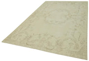 Handmade Wool Area Rug – Vintage Beige Cotton Wool Rug 6'0'' x 10'3'' Classic Style