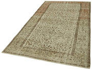 Vintage Handmade Area Rug - Beige Cotton Wool Carpet, Soft Wool Floor Covering 5'0"x9'5"
