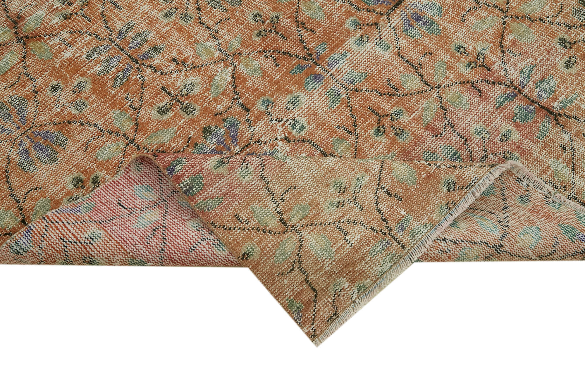 Handmade Wool Area Rug – Vintage Cotton Rug | Turkish Hand Knotted Beige Wool Carpet 5'8'' x 8'7''