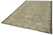 Handmade Wool Area Rug - Vintage Cotton Rug Beige 6'4''x9'6'' | Hand Woven Carpet
