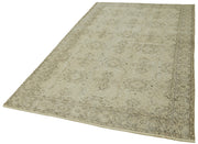 Handmade Vintage Area Rug - Beige Wool Cotton Rug, Turkish Hand Knotted Carpet 5'1''x9'1''