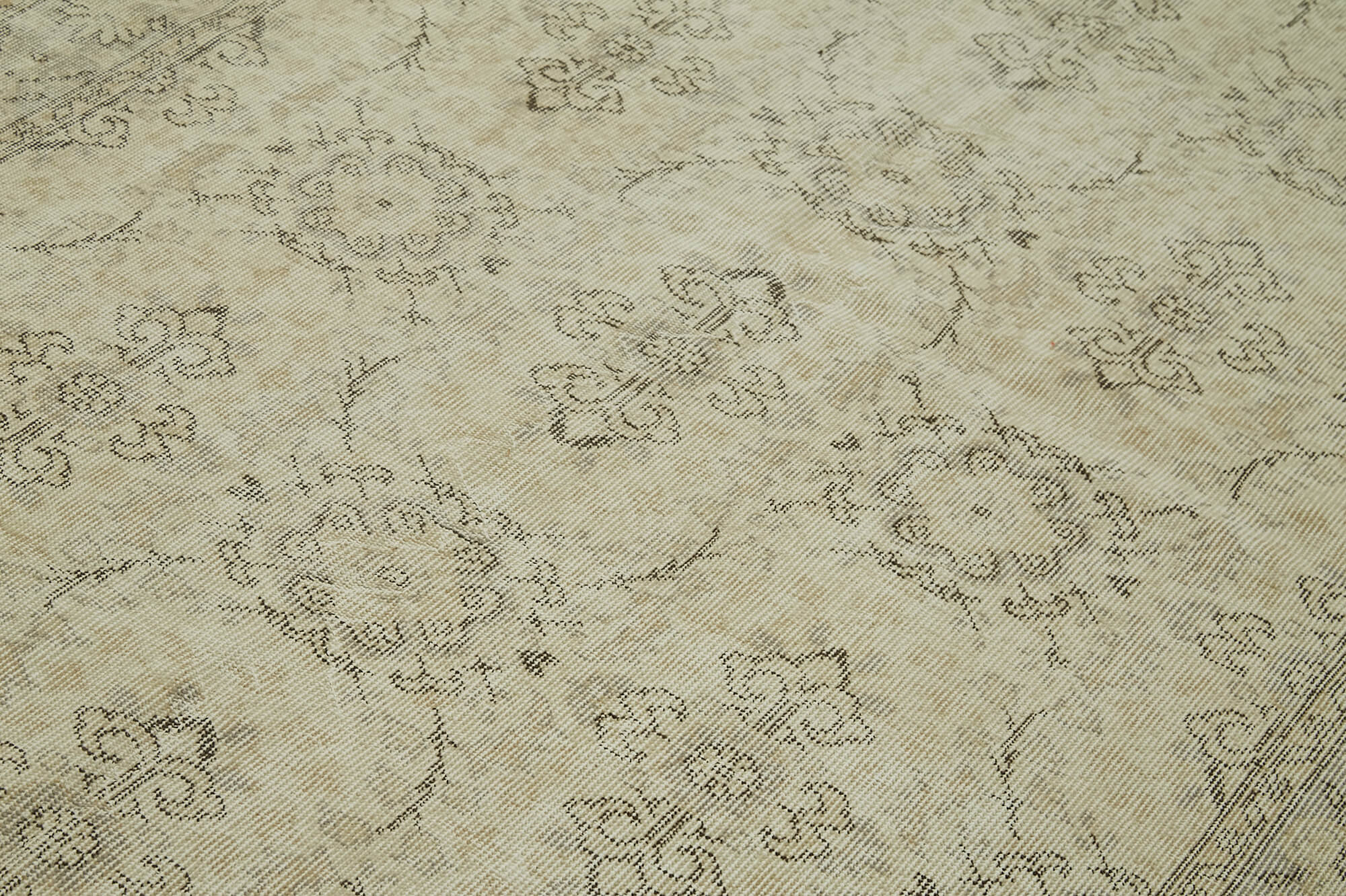 Handmade Vintage Area Rug - Beige Wool Cotton Rug, Turkish Hand Knotted Carpet 5'1''x9'1''