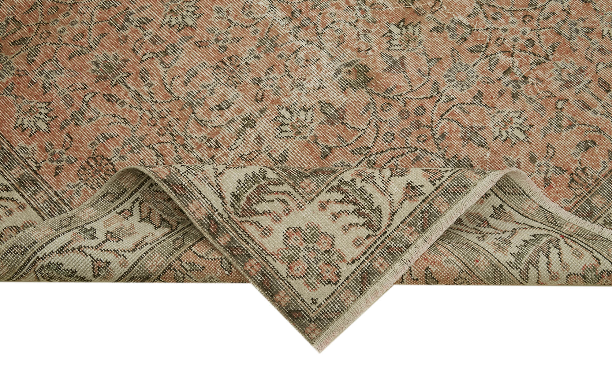 Handmade Wool Area Rug – Vintage Cotton Rug Beige 4'11'' x 8'4'' Classic Decor