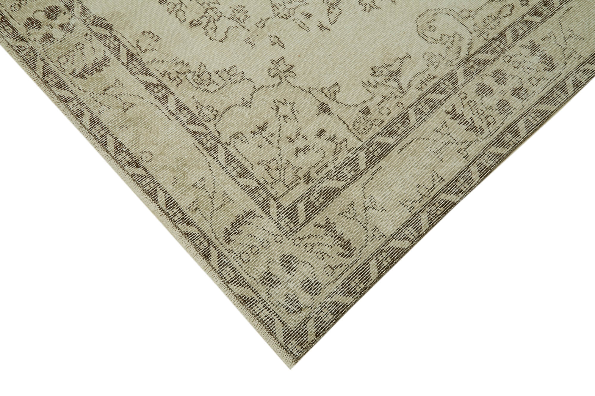 Handmade Wool Area Rug – Vintage Cotton Rug | Beige Artisan Crafted Carpet 6'2''x9'8''