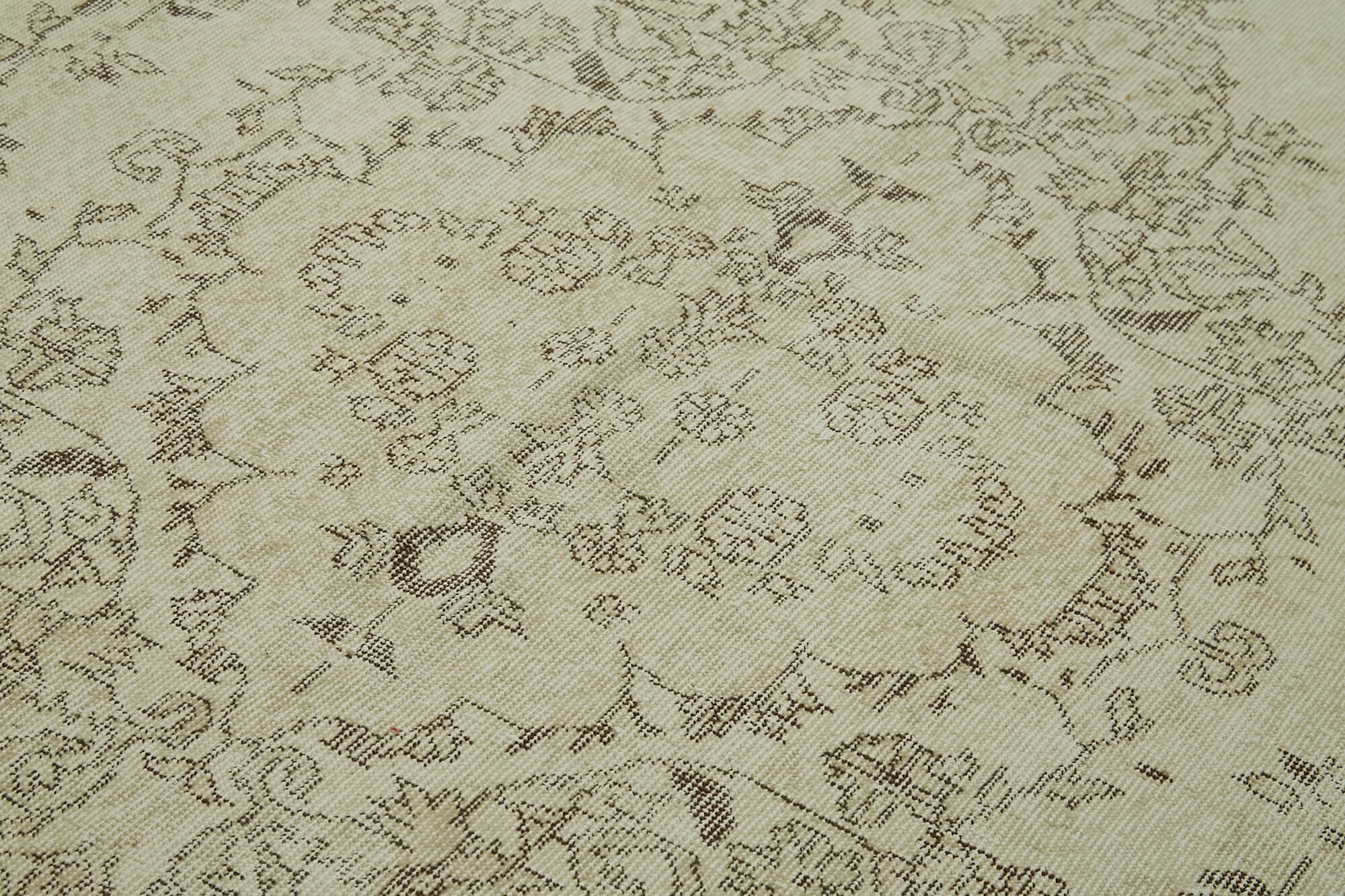 Handmade Wool Area Rug – Vintage Cotton Rug | Beige Artisan Crafted Carpet 6'2''x9'8''
