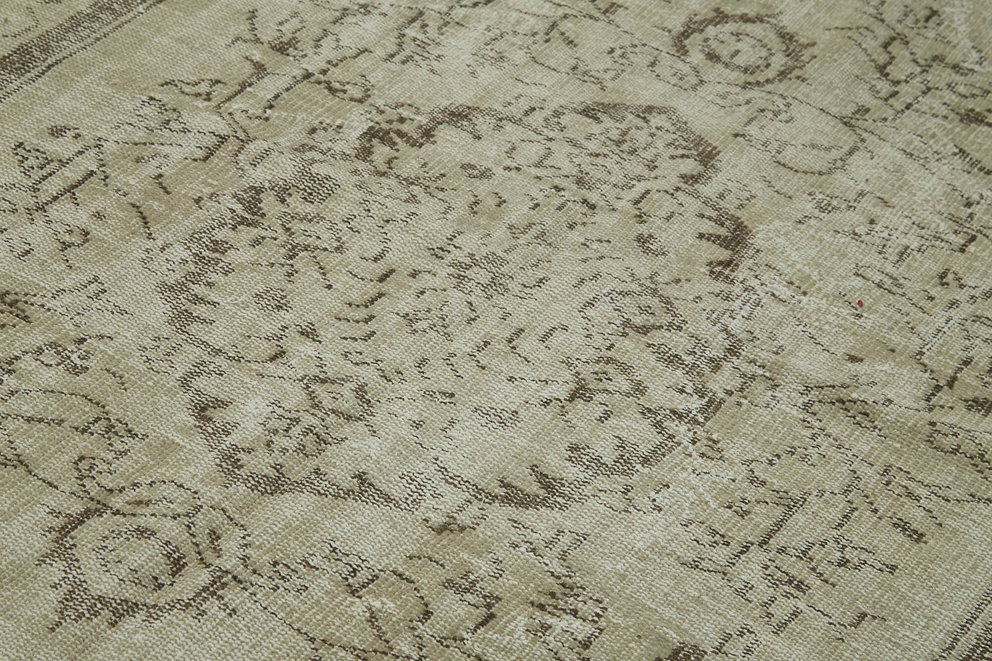 Handmade Wool Area Rug – Vintage Cotton Rug 5'2''x8'5'' | Neutral Beige Turkish Wool