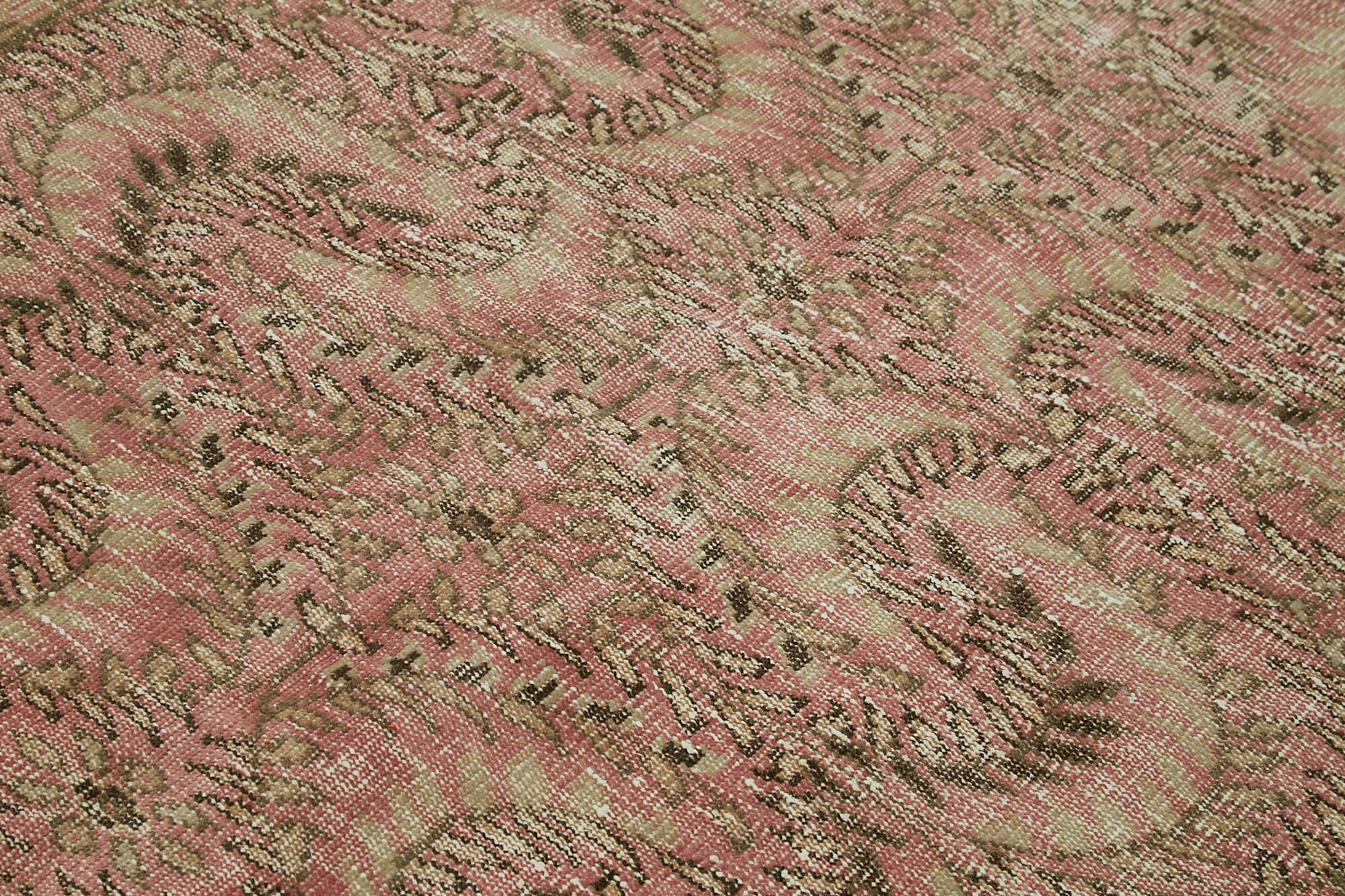 Handmade Wool Area Rug - Vintage Cotton Rug 4x8, Neutral Beige, Hand Woven Carpet