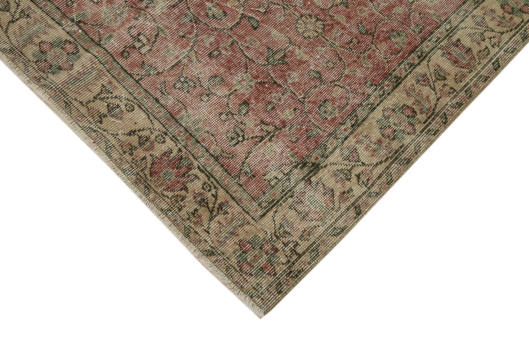 Handmade Wool Area Rug – Vintage Cotton Rug Beige 4'7" x 8'0" Classic Carpet