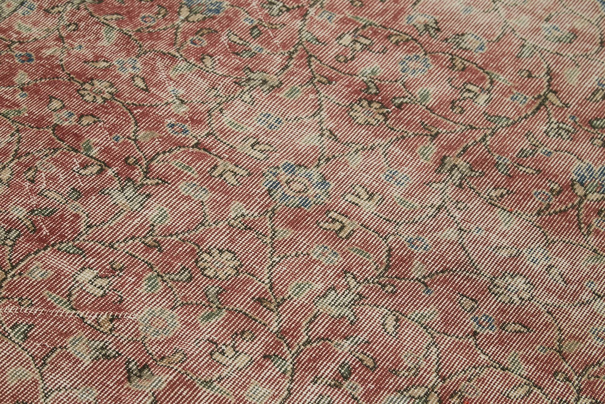 Handmade Wool Area Rug – Vintage Cotton Rug Beige 4'7" x 8'0" Classic Carpet
