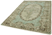 Handmade Wool Area Rug - Vintage Cotton Rug 5'9''x8'5'' | Neutral Beige, Durable Natural Fiber